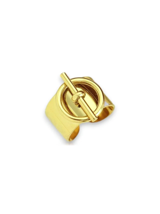 Bague Fermoir Dorée – Élégance Originale