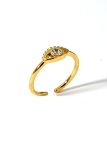 Bague Œil Doré & Strass – Protection et Élégance