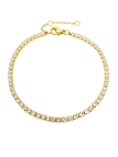 Bracelet Tennis Doré & Cristaux – Élégance Intemporelle et Éclat Raffiné