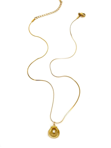 Collier Coquillage Doré & Nacre – Trésor Subtil de l’Océan