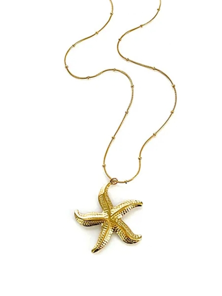 Collier Étoile de Mer Dorée – Élégance Marine et Touche Bohème