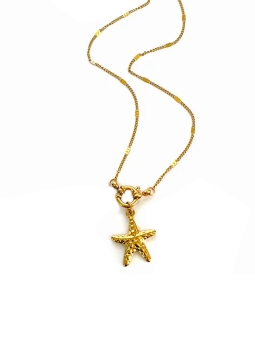 Collier Étoile de Mer Dorée – Fermoir Cercle Stylisé