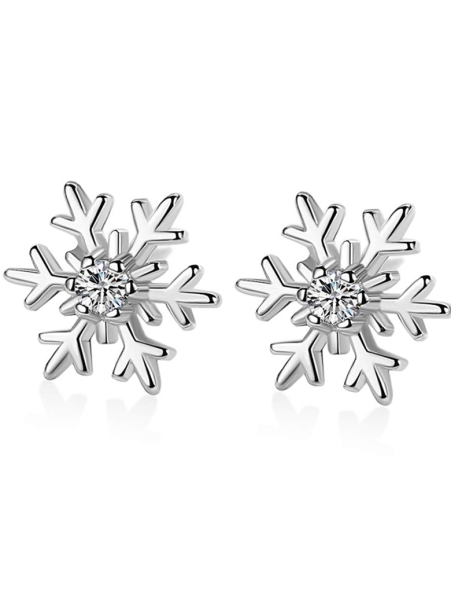 Boucles d’Oreilles Flocon & Zircon – Argent 925