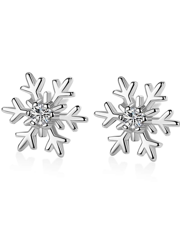 Boucles d’Oreilles Flocon & Zircon – Argent 925