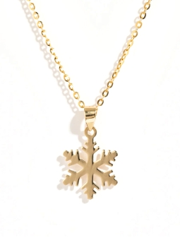 Collier Flocon Doré – Acier inoxydable doré