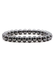 Bracelet Élastique Homme Perles Métal Noir Graphite – Look Minimaliste