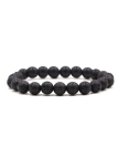 Bracelet Élastique Homme Pierre de Lave Noire – Énergie Brute & Style Authentique