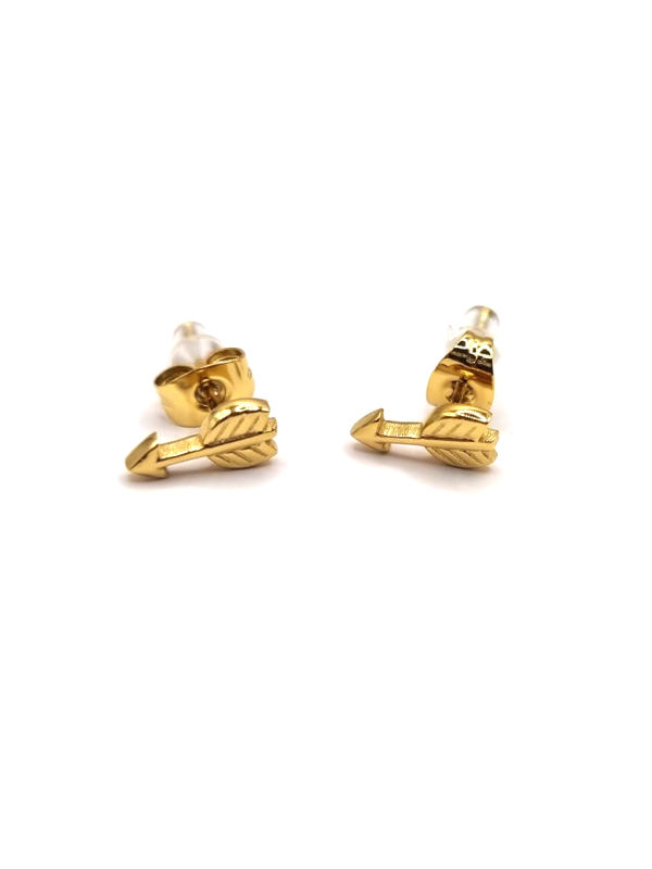 Boucles d’Oreilles Flèches Dorées en Acier Inoxydable – Style Minimaliste & Symbolique