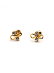 Boucles d’Oreilles Dorées Infini & Strass – Éclat Éternel et Raffinement