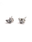 Boucles d’Oreilles Argentées Feuilles Zircon – Élégance Naturelle en Acier Inoxydable