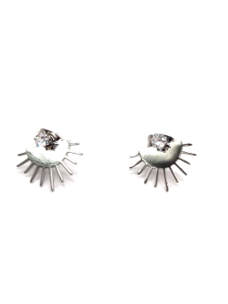 Boucles d’Oreilles Soleil Argenté avec Zircon – Rayonnez Chaque Jour