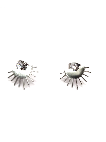 Boucles d’Oreilles Soleil Argenté avec Zircon – Rayonnez Chaque Jour