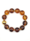 Bracelet Perles Ambrées et Dorées 15 mm – Élégance & Caractère