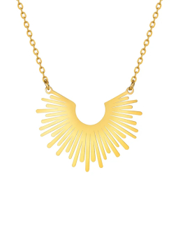 Collier Soleil Rayonnant – Doré en Acier Inoxydable