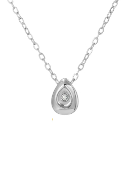 Collier Goutte Cristal – Argenté en Acier Inoxydable