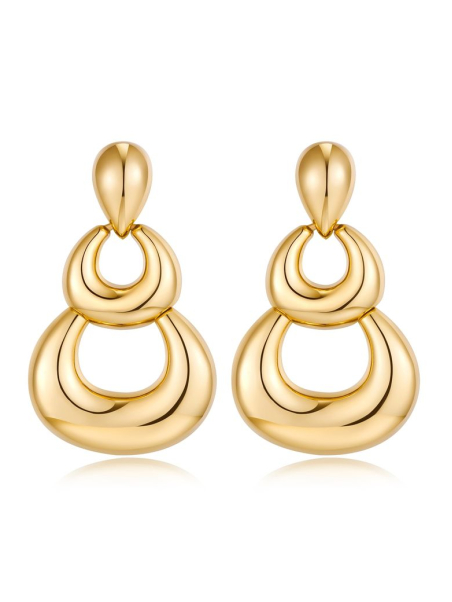 copy ofcopy ofcopy ofBoucles d’Oreilles Martelées Doré en Acier Inoxydable – Design Organique Élégant