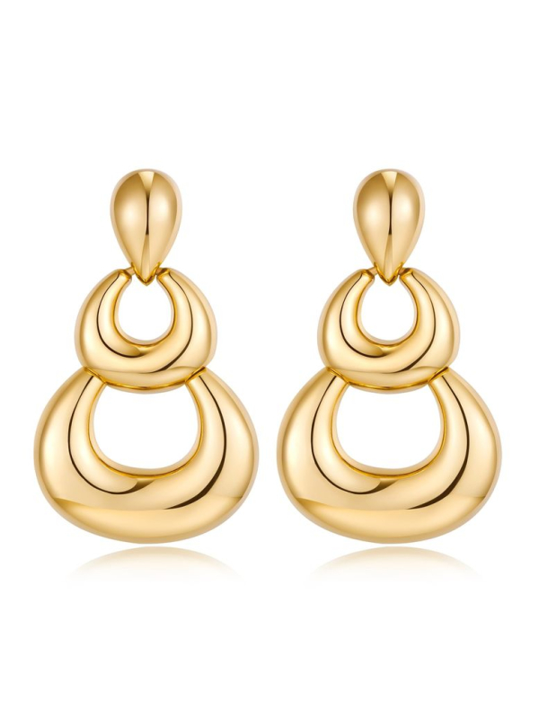 copy ofcopy ofcopy ofBoucles d’Oreilles Martelées Doré en Acier Inoxydable – Design Organique Élégant