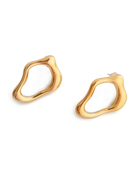 copy ofcopy ofcopy ofcopy ofBoucles d’Oreilles Martelées Doré en Acier Inoxydable – Design Organique Élégant