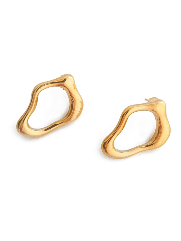 copy ofcopy ofcopy ofcopy ofBoucles d’Oreilles Martelées Doré en Acier Inoxydable – Design Organique Élégant