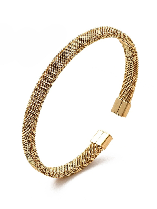 copy ofBracelet Perles Rondes Doré en Acier Inoxydable – Élastique & Lumineux