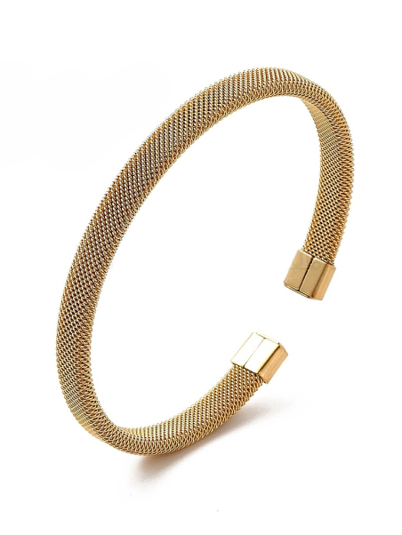 copy ofBracelet Perles Rondes Doré en Acier Inoxydable – Élastique & Lumineux