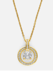Collier Pendentif Cercle Strass Doré en Acier Inoxydable – Élégance Lumineuse