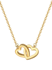 Collier Deux Cœurs Entrelacés Doré en Acier Inoxydable – Symbolique & Élégant