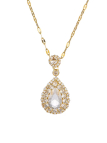 Collier Goutte Strass Doré en Acier Inoxydable – Élégance & Éclat Luxueux