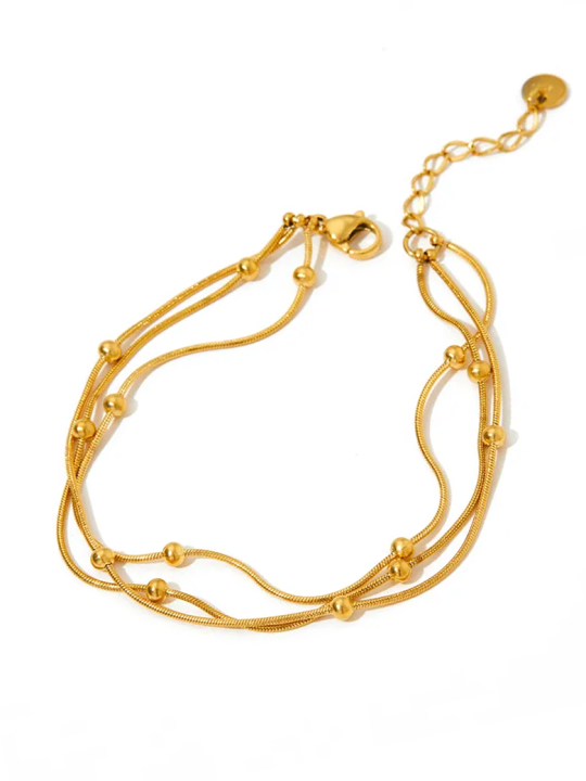 copy ofBracelet Perles Doré en Acier Inoxydable avec Cristal – Élégant & Intemporel