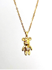 Collier Doré en Acier Inoxydable – Pendentif Ourson Stylisé