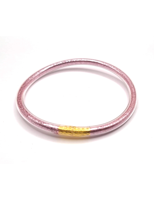 copy ofBracelet jonc bouddhiste rose fuchsia avec paillettes – Éclat spirituel et modernité