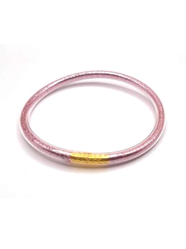 copy ofBracelet jonc bouddhiste rose fuchsia avec paillettes – Éclat spirituel et modernité