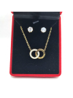 copy ofCoffret Collier Croix Doré & Boucles Zircon – Élégance Spirituelle en Acier Inoxydable