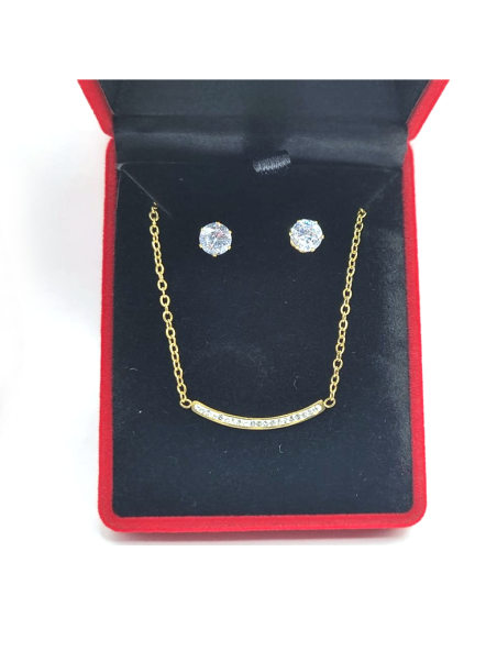 copy ofcopy ofCoffret Collier Croix Doré & Boucles Zircon – Élégance Spirituelle en Acier Inoxydable