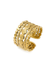 Bague Large Gravée en Plaqué Or 18k – Bague Ouverte Ajustable Style Ethnique Chic