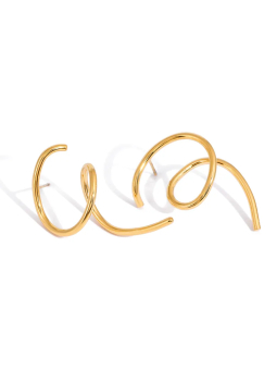 copy ofBoucles d’Oreilles Nœud de Cercles Entrelacés Dorées en Acier Inoxydable