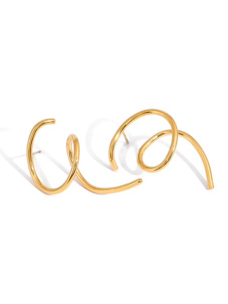 copy ofBoucles d’Oreilles Nœud de Cercles Entrelacés Dorées en Acier Inoxydable