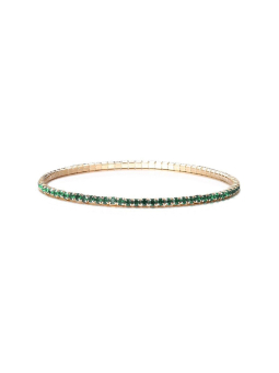 Bracelet Fin Élastique Doré avec Cristaux Verts – Fraîcheur & Élégance