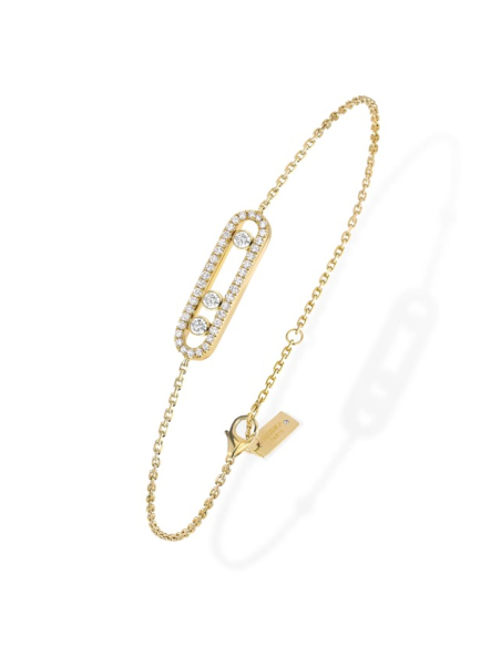 Bracelet Chaîne Maillon Ovale Doré en Plaqué Or 18K avec Cristaux