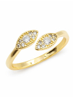 Bague ajustable marquise sertie de cristaux – plaqué or 18K
