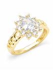 Bague ajustable éclat solaire à pierres scintillantes dorée – plaqué or 18K
