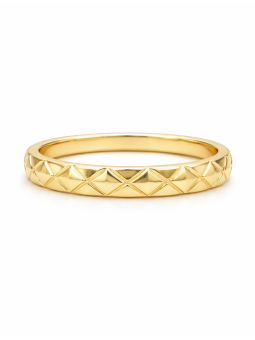 Bague anneau doré motif géométrique – plaqué or 18K élégant