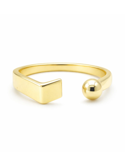 Bague ouverte minimaliste géométrique dorée – plaqué or 18K ajustable