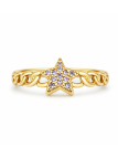 Bague étoile chaîne dorée plaquée or 18K ajustable