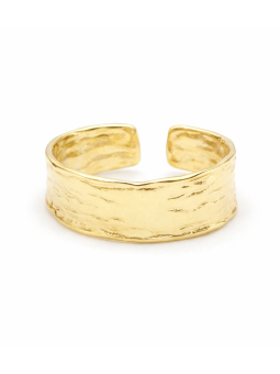 Bague large martelée dorée plaquée or 18K ajustable