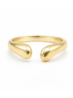 Bague ouverte minimaliste dorée plaquée or 18K ajustable