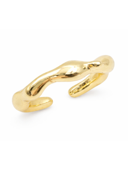 Bague ajustable dorée plaquée or 18K au design ondulé – Élégance minimaliste et moderne