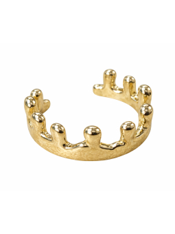 Bague ajustable dorée plaquée or 18K effet couronne – Design organique et tendance