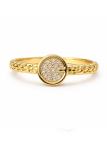 Bague ajustable dorée plaquée or 18K à cercle pavé – Élégance lumineuse