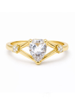 Bague ajustable pierre poire scintillante plaquée or 18K – Élégance fine et lumineuse